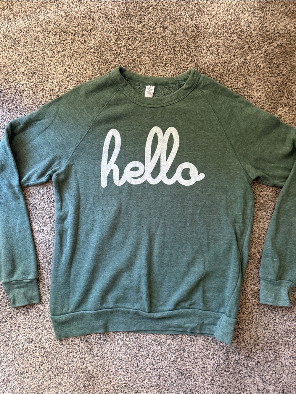 Alternative 'Hello' Crewneck Sweater - Green and White